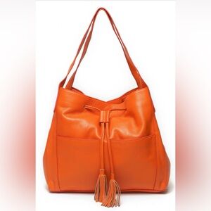 LAGGO || Andrea Orange Leather Tote Bag. S.z OS